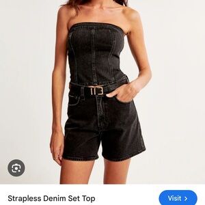 Abercrombie & Fitch Black Denim Top